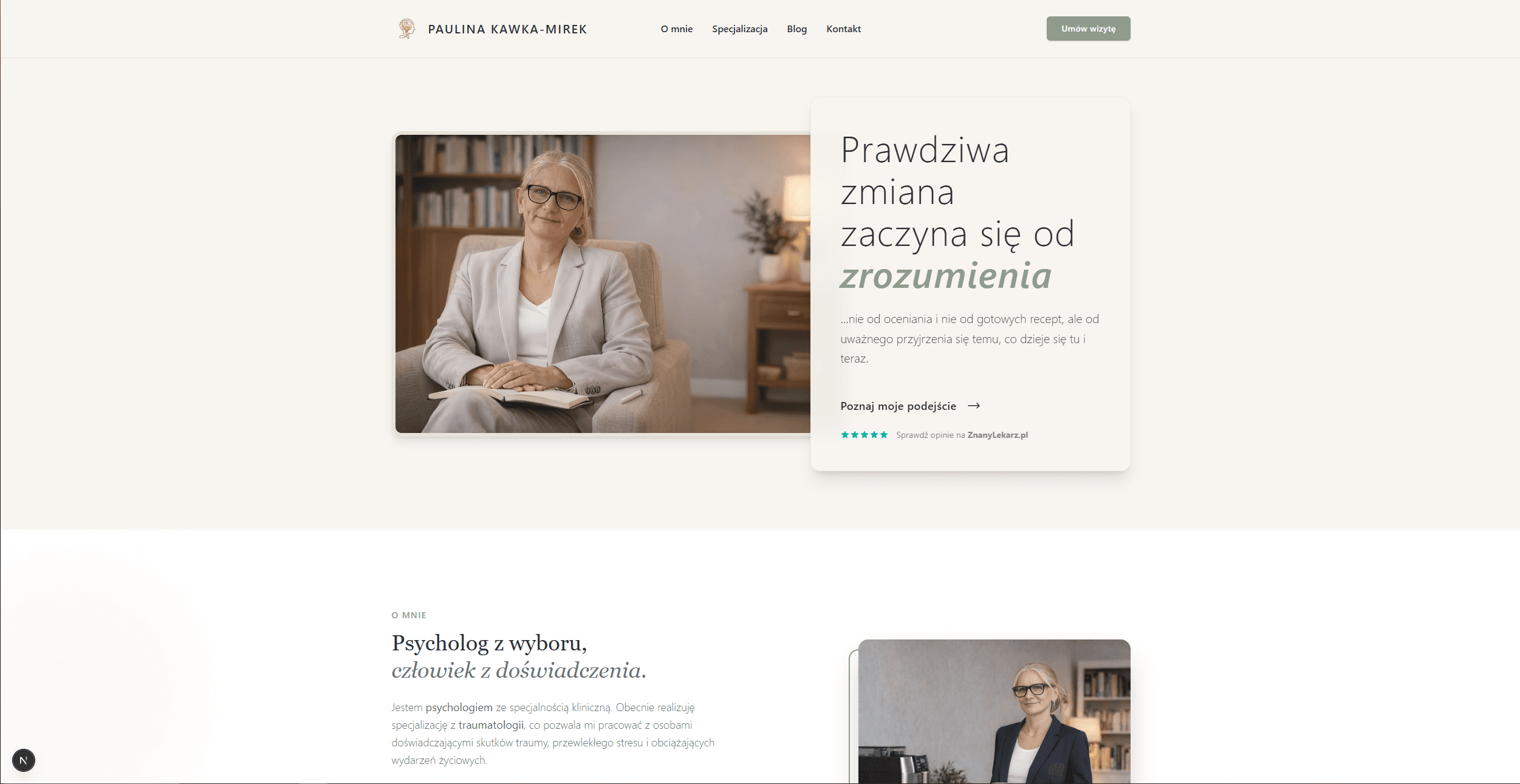 Podgląd projektu Psychologia Odbicia